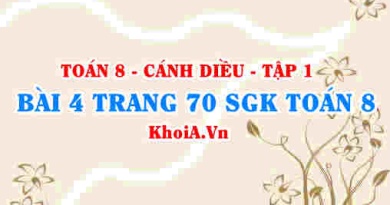 Bài 4 trang 70 SGK Toán 8 tập 1 Cánh Diều